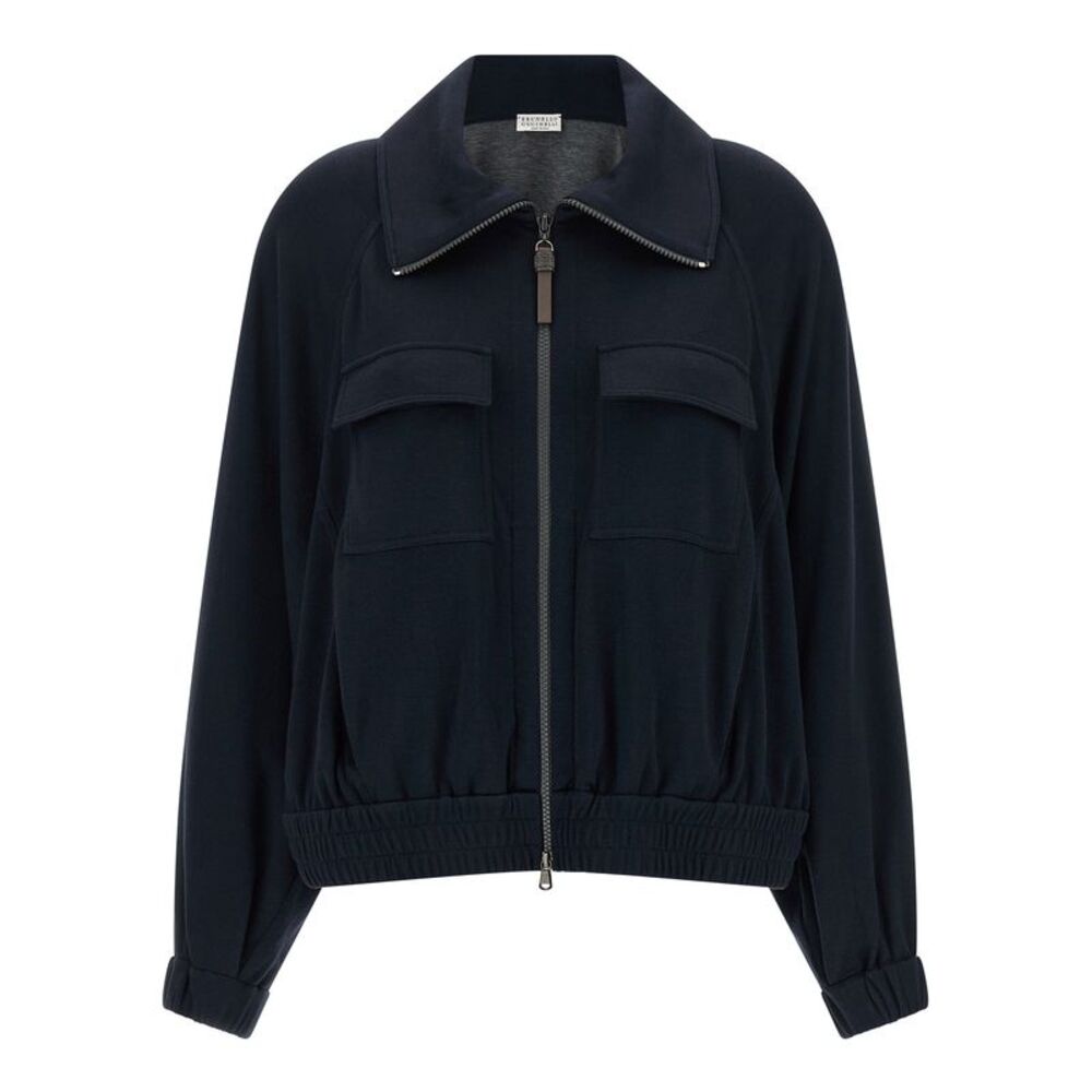 Brunello Cucinelli Blue Cotton Women's Bomber